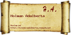 Holman Adalberta névjegykártya